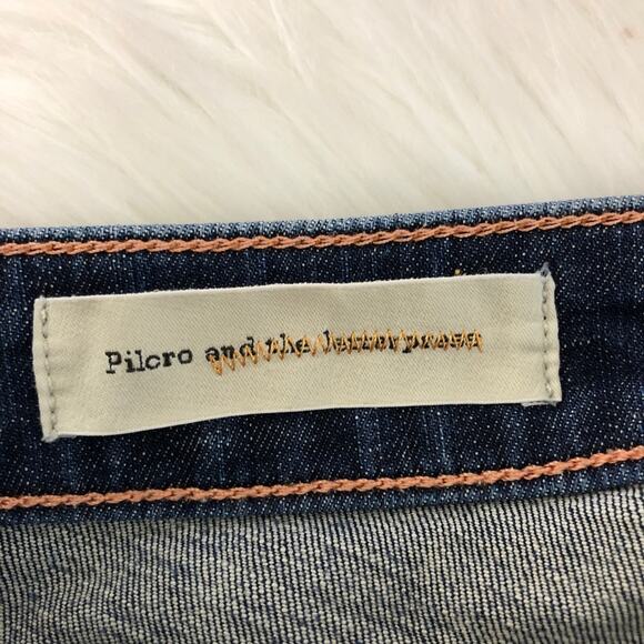 Anthropologie Pilcro Stet Skinny Mid Rise Jeans Size 27 Distressed Ankle - Picture 3 of 11